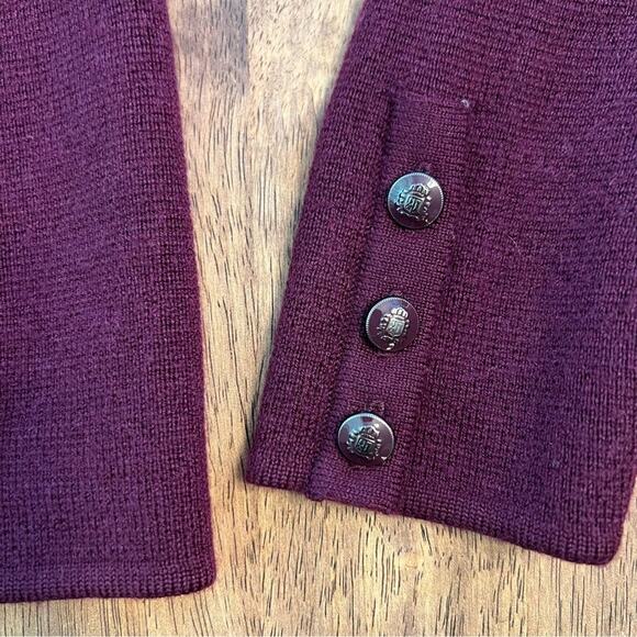 Talbots 100% Merino Wool Three-Button Blazer Sweater Purple Women’s Size XSmall - Picture 8 of 9